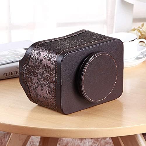 PU Leather Remote Control Organizer with 360° Spinning Design,Desk