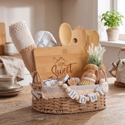 Qinyoung 17 Pcs Housewarming Gifts, Farmhouse Kitchen Gift Basket for