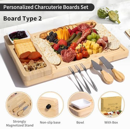 Charcuterie Boards Set, Large Cheese Board Set with Accessories