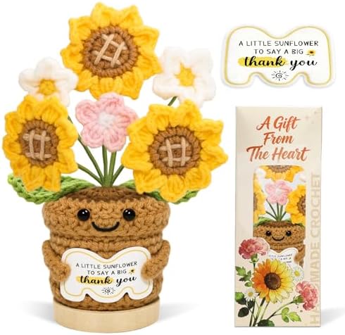 Thank You Gifts for Women Men – Teacher Appreciation Crochet Flower