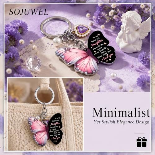 Daughter Gifts from Mom Daughter Gifts Purple Butterfly Keychains