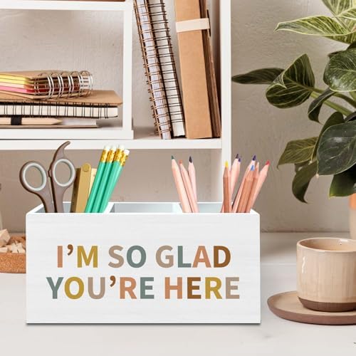 DILSJ Boho Thankful Gifts Pen Pencil Holder Organizer for Desk, I'm so