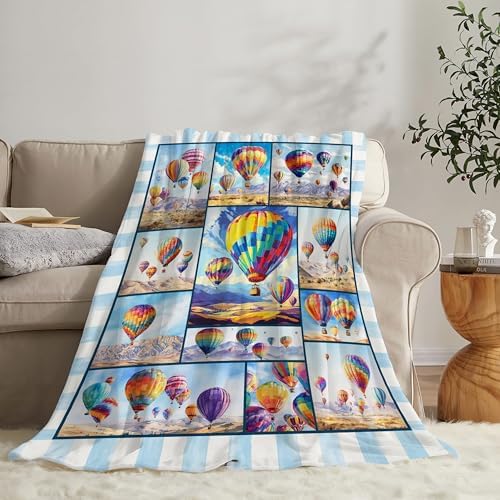 Balloon Blanket Hot Air Balloon Throw Blanket Soft Warm Cozy Fuzzy