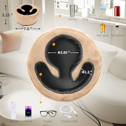 Xchouxer Couch Cup Holder Pillow, Sofa and Bed Organizer Caddy for