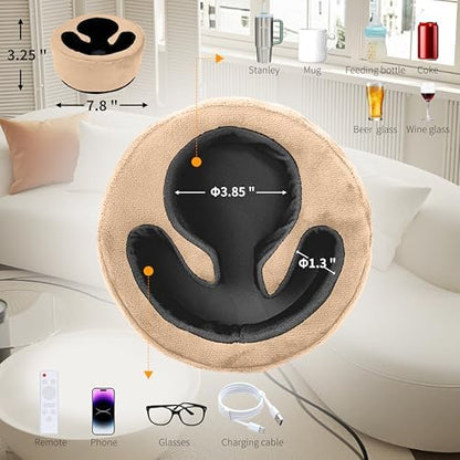 Xchouxer Couch Cup Holder Pillow, Sofa and Bed Organizer Caddy for