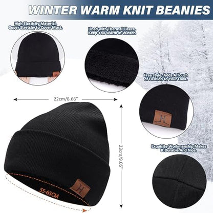FZ FANTASTIC ZONE Winter Beanie Hats Scarf Touchscreen Gloves for Men
