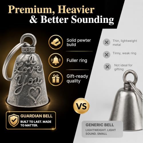 Guardian Bell Celtic Good Luck Bell w/Keyring & Black Velvet Gift Bag