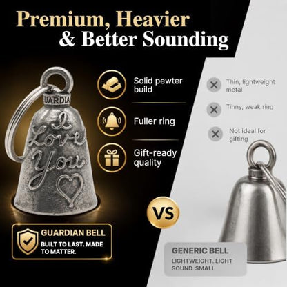 Guardian Bell Celtic Good Luck Bell w/Keyring & Black Velvet Gift Bag