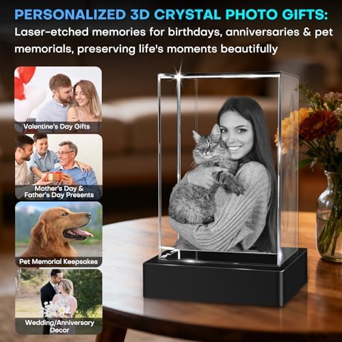 Custom 3D Crystal Photo –Custom Gift Anniversary - Couple