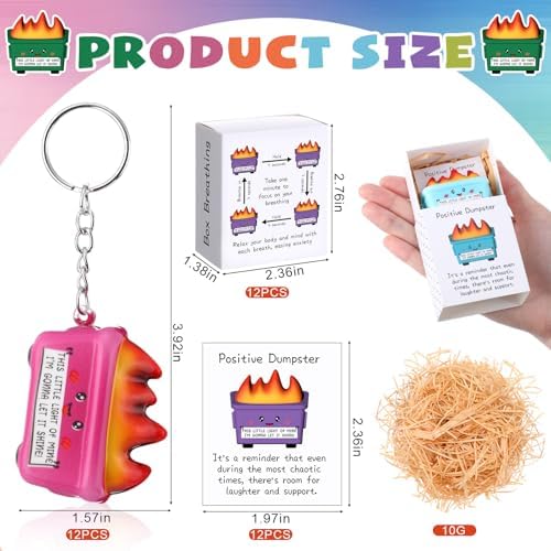 12 Sets Christmas Funny Gifts Stress Keychains Dumpster Relief