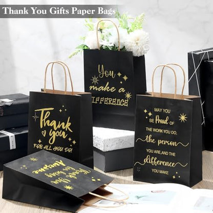 Gueevin 40 Thank You Employee Gift Bags,Appreciation,Black