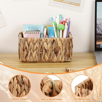 BTSKY Handwoven Remote Control Holder for Table, Natural Water