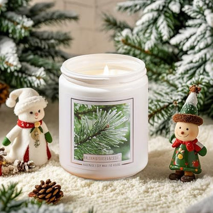 Homsolver 7OZ Balsam Fir Pine Candle, Christmas Scented Candles