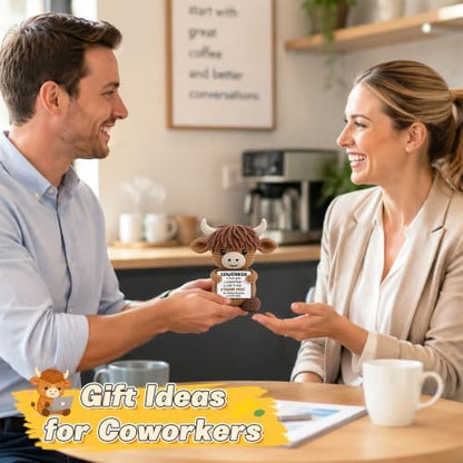 Xinezaa Mini Appreciation Gifts for Women Men Coworkers, Highland Cow