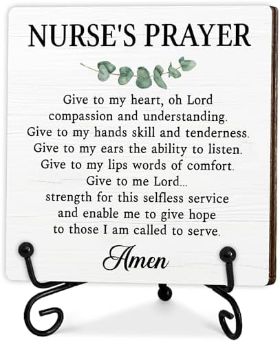Nurse Gifts for Women, Cute Office Decor, Nurse's Prayer Wooden Sign