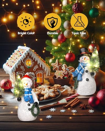GoGnome Duo 5'' Resin Snowman Figurines with Lighted Christmas Tree