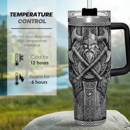 Viking Tumbler Gifts for Men, 40oz Stainless Steel Insulated Coffee