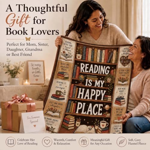Book Lovers Gifts Reading Blanket 50×60in Bookworm Throw Blanket