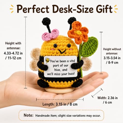 Farewell Gift for Coworkers, Crochet Bee, Goodbye Going Away Leaving