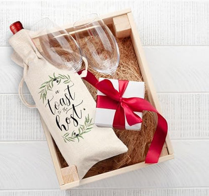A Toast For the Host Wine Bag, Housewarming, Party Decor, Bridal