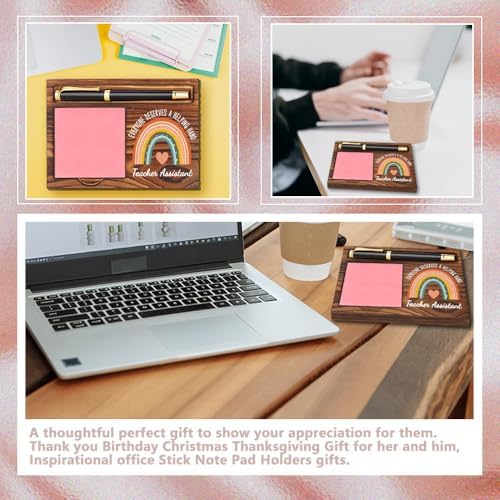 Teacher Assistant Sticky Note Holder, Cute Desk Note Pad Stand Gift