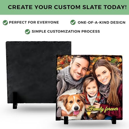 Custom Stone Plaque Picture Frame SquareShape Custom Framed Photo