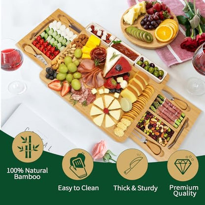 YZS Charcuterie Board Set, Cheese Board & Knife Set with Cheese Tray