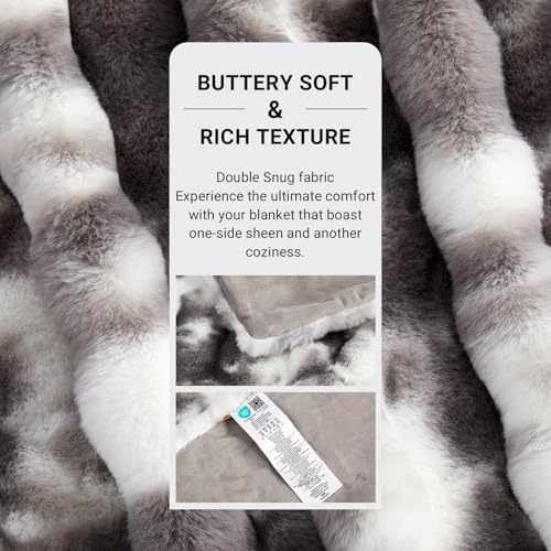 SAPHREAS Faux Fur Throw Blanket for Couch, Fluffy Fuzzy Bubble Blanket