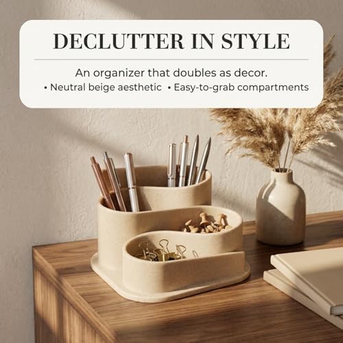 OAKOA Aesthetic Desk Organizer - Modern Desk Accessories - Boho Pen