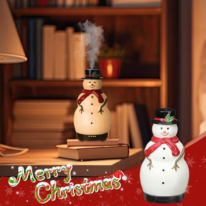 Rossesay Christmas Essential Oil Diffuser, 120ml Ceramic Snowman