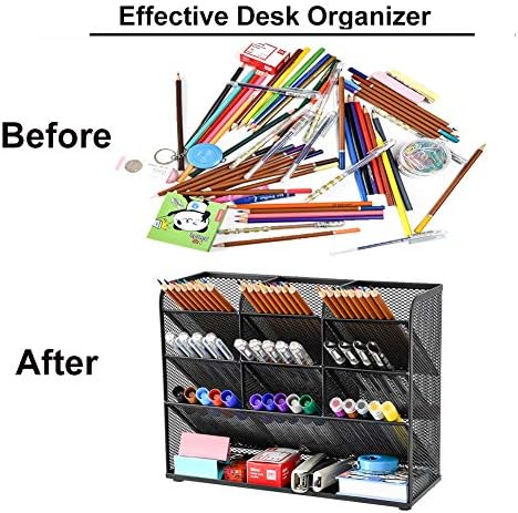 Marbrasse Mesh Desk Organizer, Multi-Functional Pen Holder, Desktop
