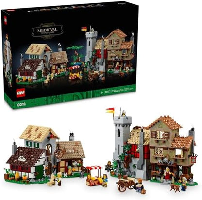 LEGO Icons Medieval Town Square Building Set for Adults - Office or