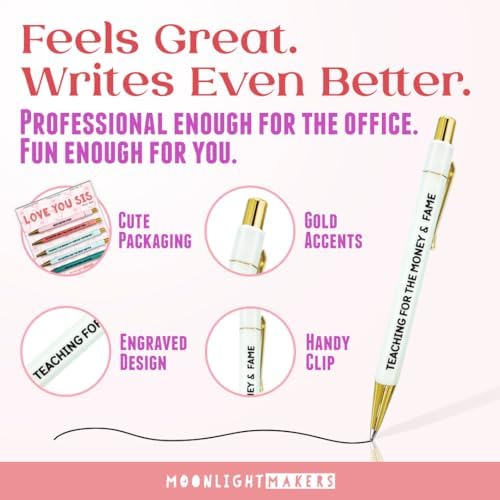 Moonlight Makers Ballpoint Pens Black Ink, Set of 5, Best Sister Ever