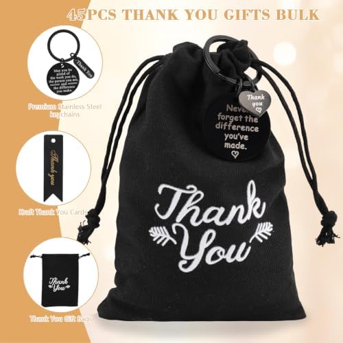 NICEMOVIC 45 Pcs Employee Thank You Gifts Bulk, Thank You Keychain