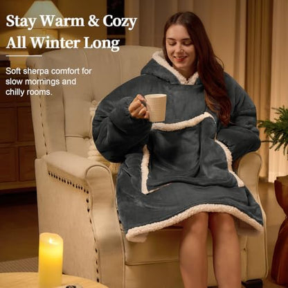 JOYWOO Wearable Blanket Hoodie, Birthday Gifts for Women Men Mom