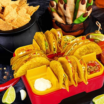 Taco Holder Stand, Taco Bar Serving Set for a Party 4 Taco Holders