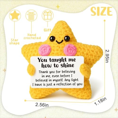 AVALYNNE Crochet Star Thank You Gift for Mentor, Teacher, Mom, Dad