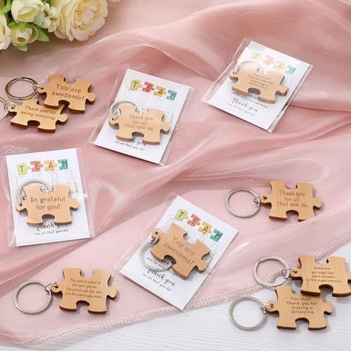 Team Employee Gifts Appreciation Thank You Wooden Puzzle Piece