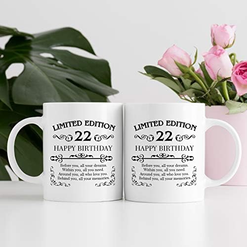 aiyaya 22nd Birthday Gifts for Women Men - 11 oz Coffee Mug - 22 Year