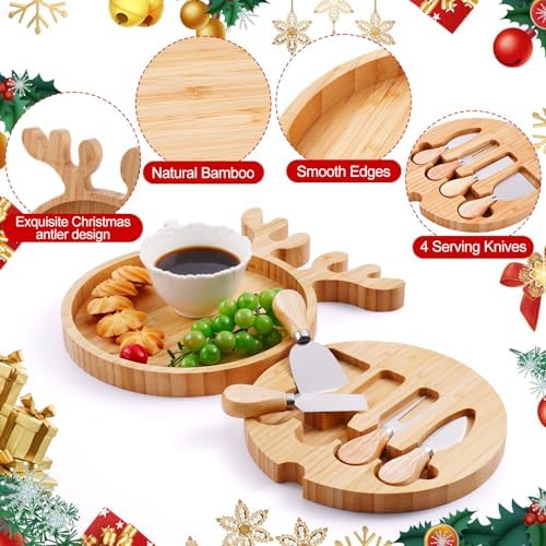 Remerry Christmas Serving Platter Cutting Board Set, Christmas Serving