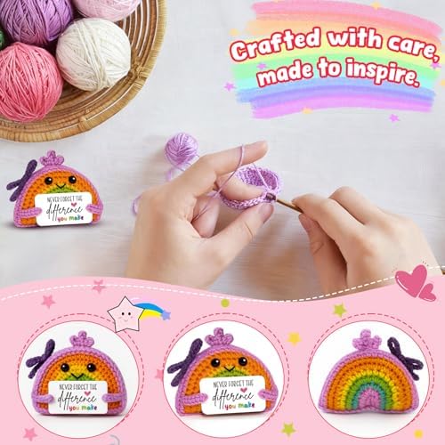 Thank You Gifts for Women, Crochet Rainbow for Teacher Coworker Nurse