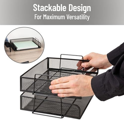 Mind Reader Stackable Paper Tray, Desktop Organizer, File Storage