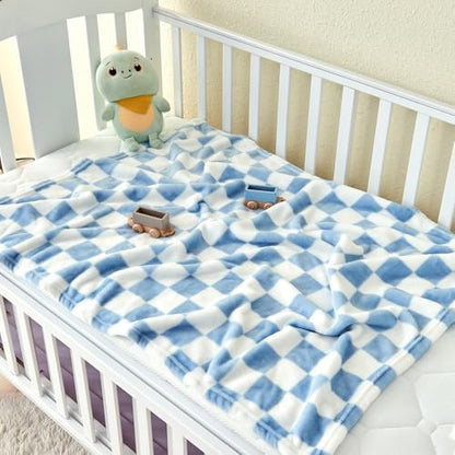 Yurhap Checkered Baby Blanket Fleece Baby Blankets for Boys, Ultra