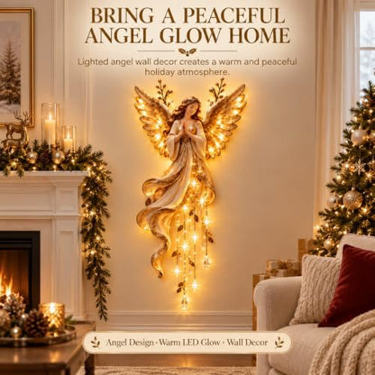 Angel Blessing Wall Light,Starglow Cascading Christmas Angel with