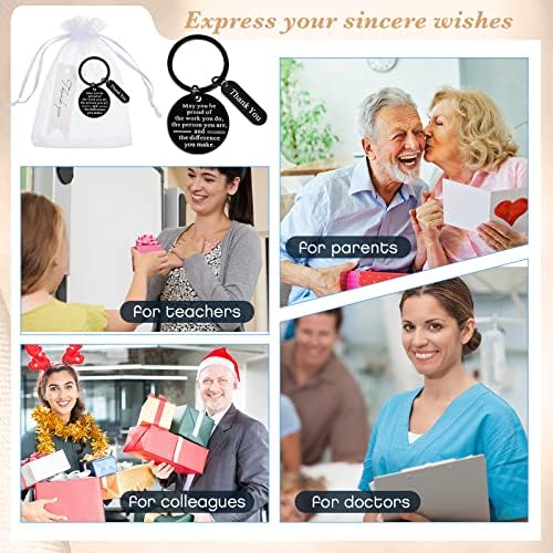 Yinkin 36 Pcs Employee Appreciation Thank You Keychains Gifts Bulk