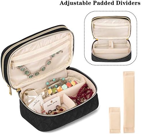 Teamoy Jewelry Travel Case Organizer, Small Jewelry Storage Bag, Black