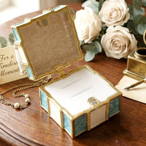 Wowagoga Mini Trinket Box, Bow-knot Gift Box Style Hinged Jewelry Box
