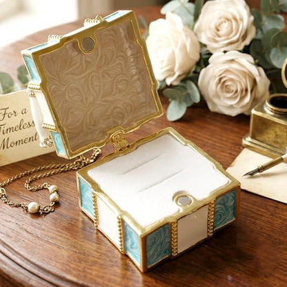 Wowagoga Mini Trinket Box, Bow-knot Gift Box Style Hinged Jewelry Box
