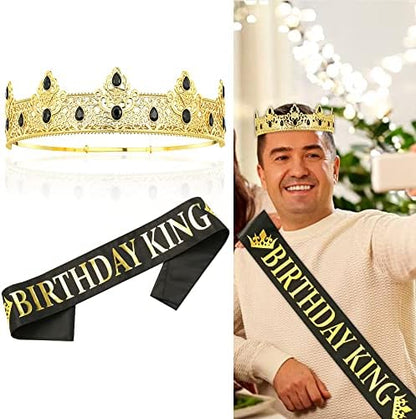 NA King Crown and Birthday Sash, Prom Decoration Gifts for Men