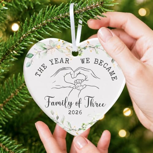 Baby's First Christmas Ornament - Family of 3, New Parents, Baby